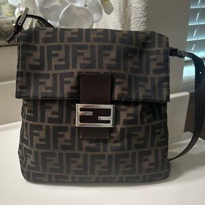 Fendi Dark Brown Monogram Messenger Bag